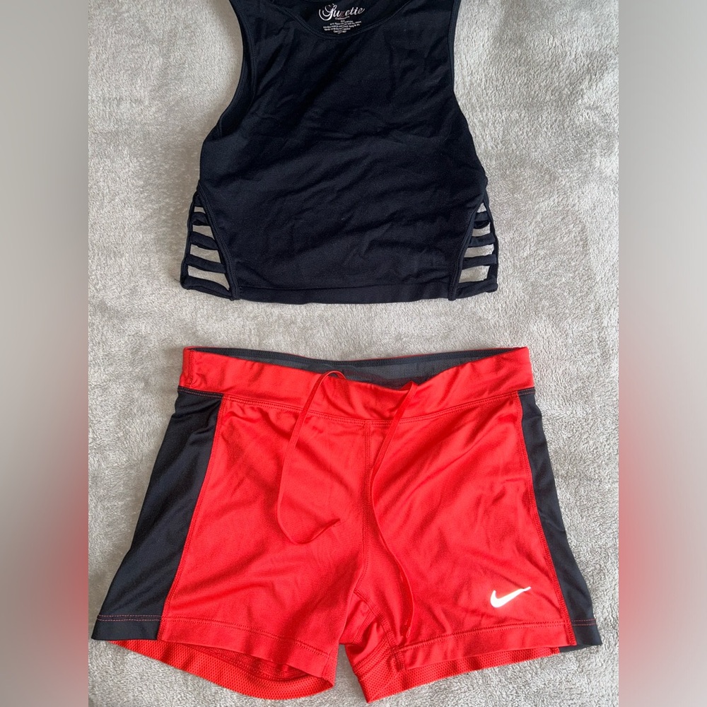Red Nike Dry Fit work out shorts